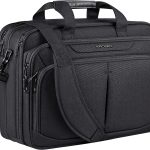 KROSER Laptop Bag Expandable Lightweight Briefcase for 17.3" Laptop Premium Business Work Bag Water-Repellent Messenger Bag with RFID Pockets for School/Travel/Women/Men-Black